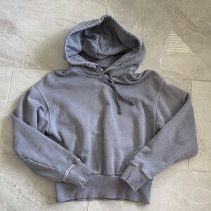 Zara women’s Light Blue Gray Hoodie Sweater
